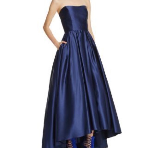 Avery G Strapless Navy Ballgown - Picture 1 of 2